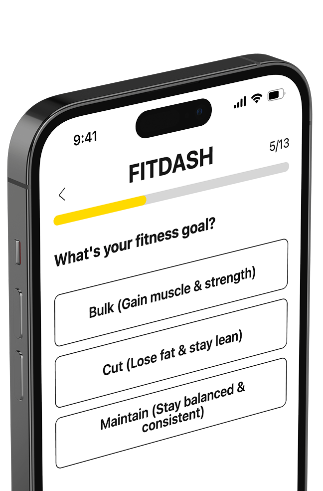 Mobile meal planner showing personalized nutrition goals and restaurant preferences setup